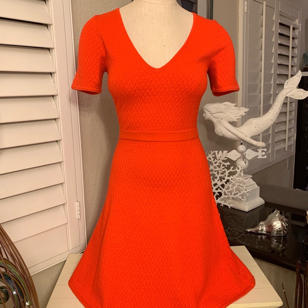 Trina Turk, NWT, textured, orange, sweater dress